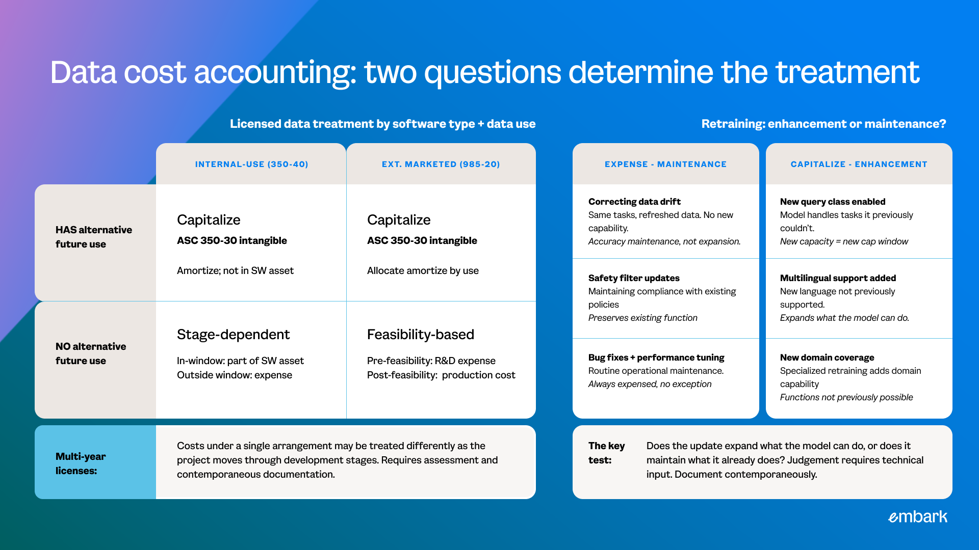 data cost accounting: two questions to determine the treatment