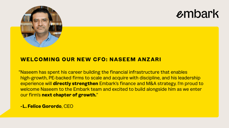 Welcoming Naseem Anzari as Embarks CFO
