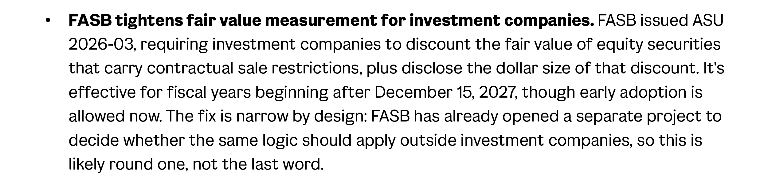 FASB tightens FV measurement_Sept newsletter