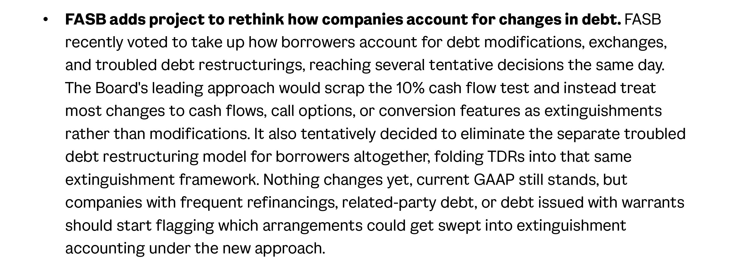 FASB adds project to rethink how companies account for changes in debt_Sept newsletter