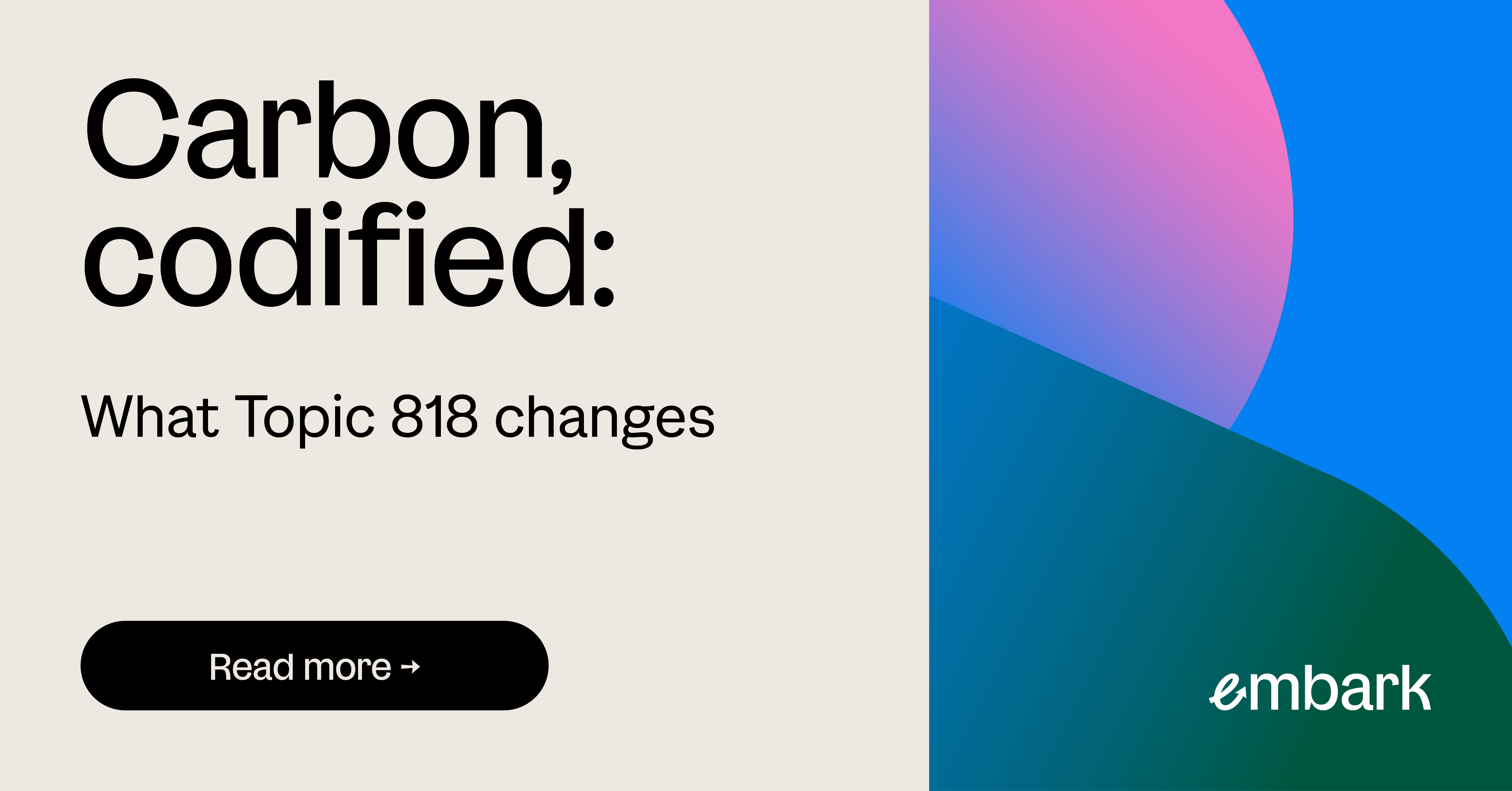 Carbon, codified: What Topic 818 changes