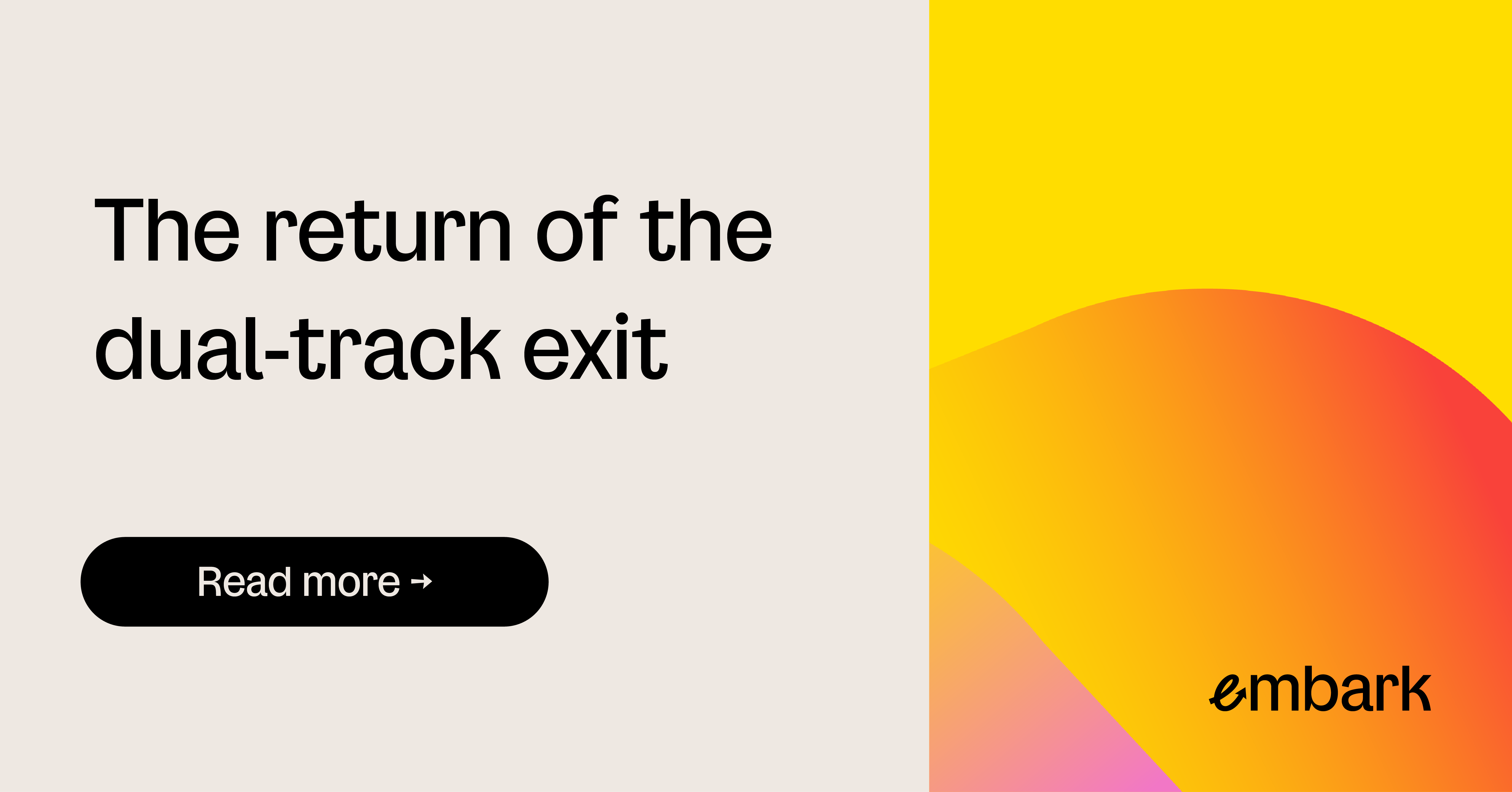 Both doors open: The return of the dual-track exit